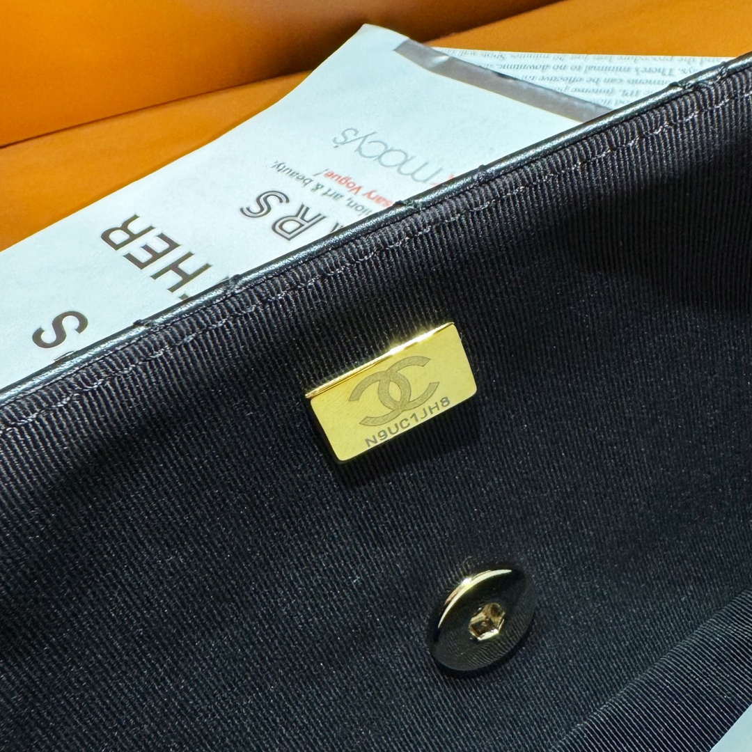 Chanel AS3782 MINI Flap Bag 23P Enamel Gold-Tone Metal Black 16cm - Default Title - View 9