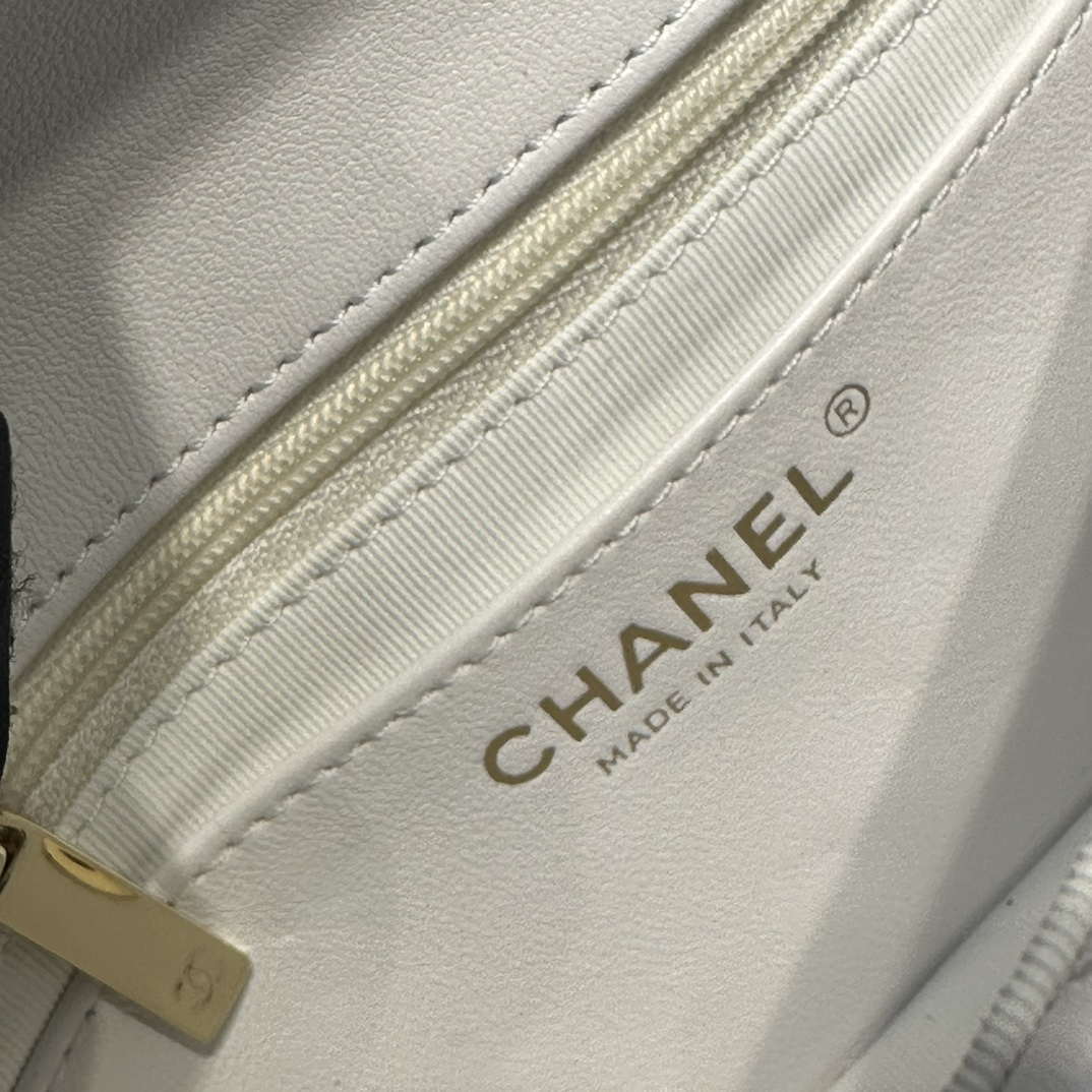 Chanel AS3782 MINI Flap Bag 23P Enamel Gold-Tone Metal White 16cm