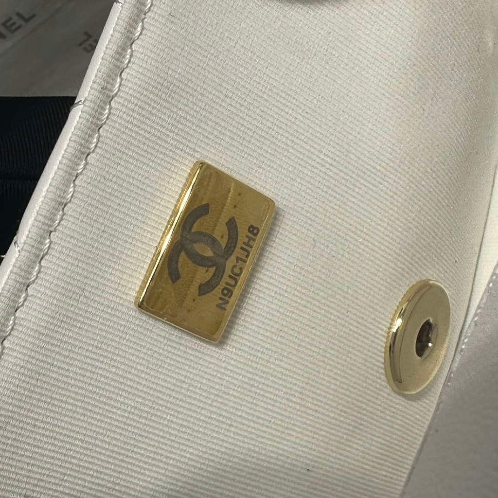 Chanel AS3782 MINI Flap Bag 23P Enamel Gold-Tone Metal White 16cm