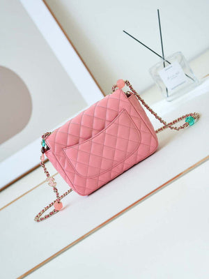 Chanel AS3783 Small Flap Bag 23P Lambskin Gold-Tone Metal 18.5 cm Pink - Default Title - View 4