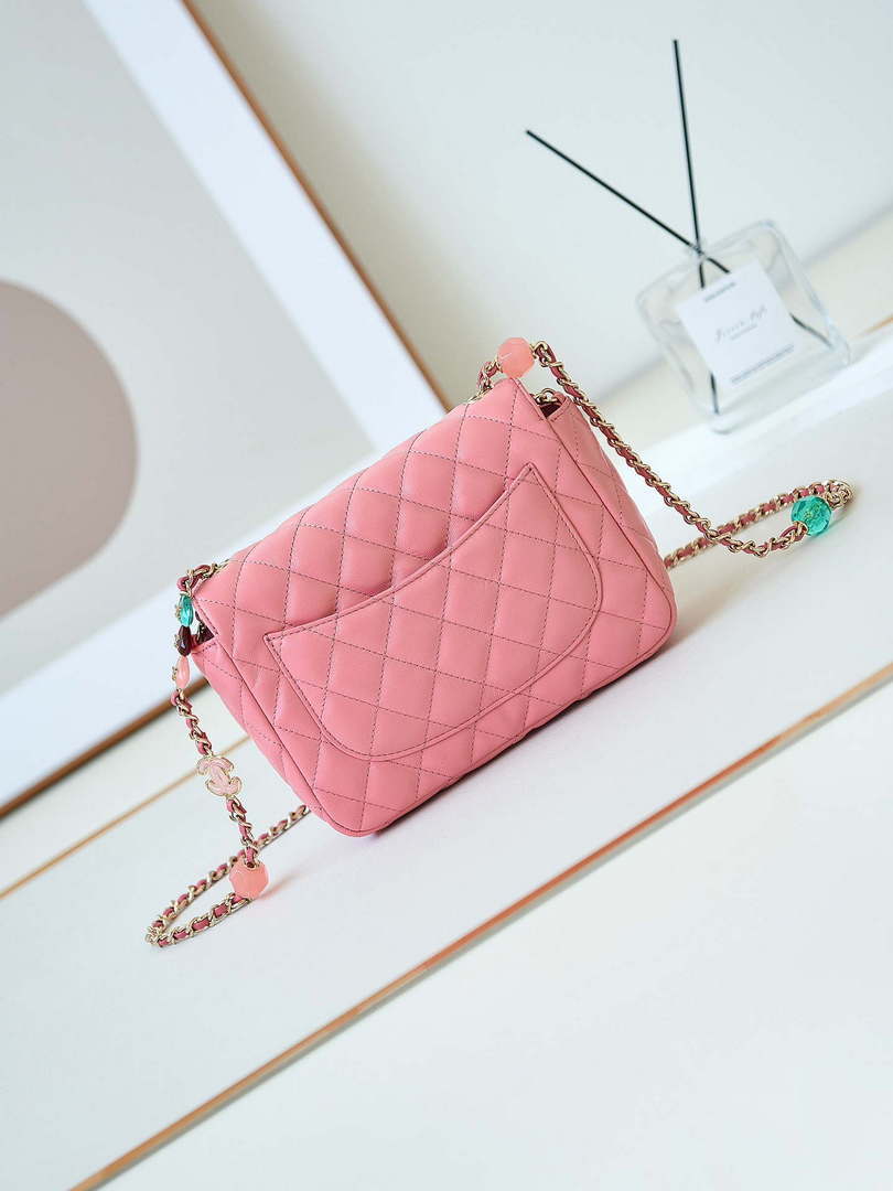 Chanel AS3783 Small Flap Bag 23P Lambskin Gold-Tone Metal 18.5 cm Pink - Default Title - View 4