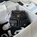Chanel AS3787 Small Backpack Grained Shiny Calfskin & Gold-Tone Metal Black - Default Title - View 1