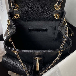 Chanel AS3787 Small Backpack Grained Shiny Calfskin & Gold-Tone Metal Black - Default Title - View 7