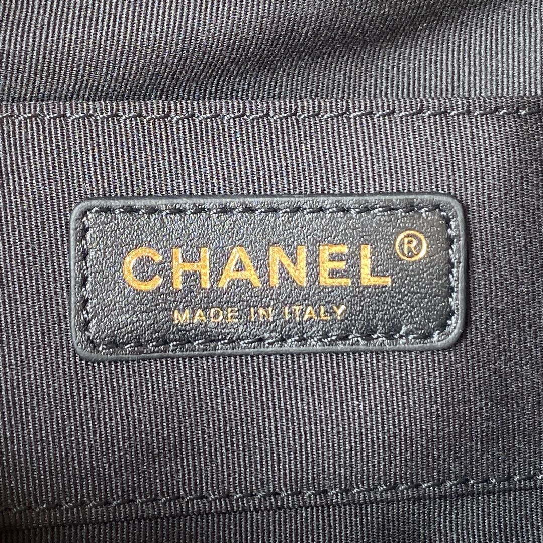 Chanel AS3787 Small Backpack Grained Shiny Calfskin & Gold-Tone Metal Black