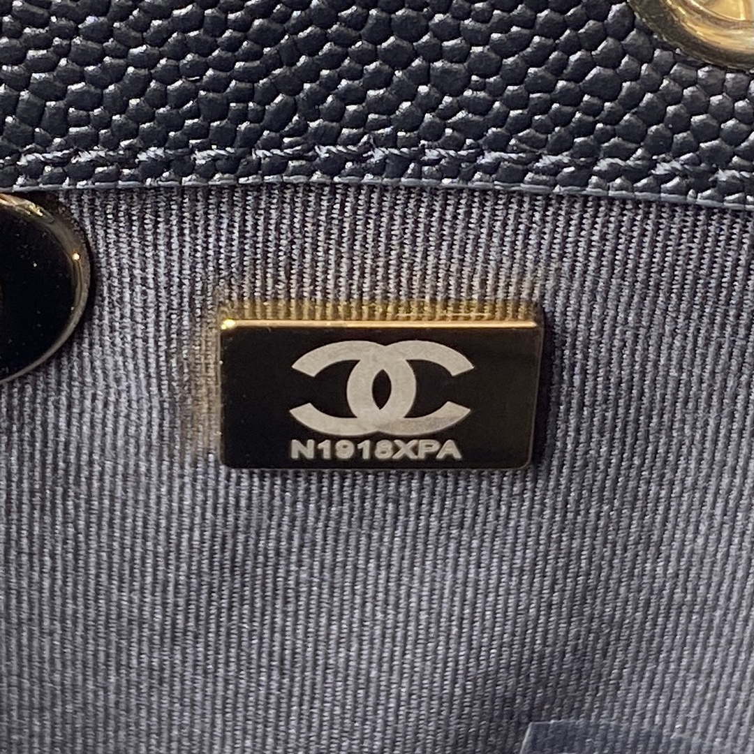 Chanel AS3787 Small Backpack Grained Shiny Calfskin & Gold-Tone Metal Black - Default Title - View 9