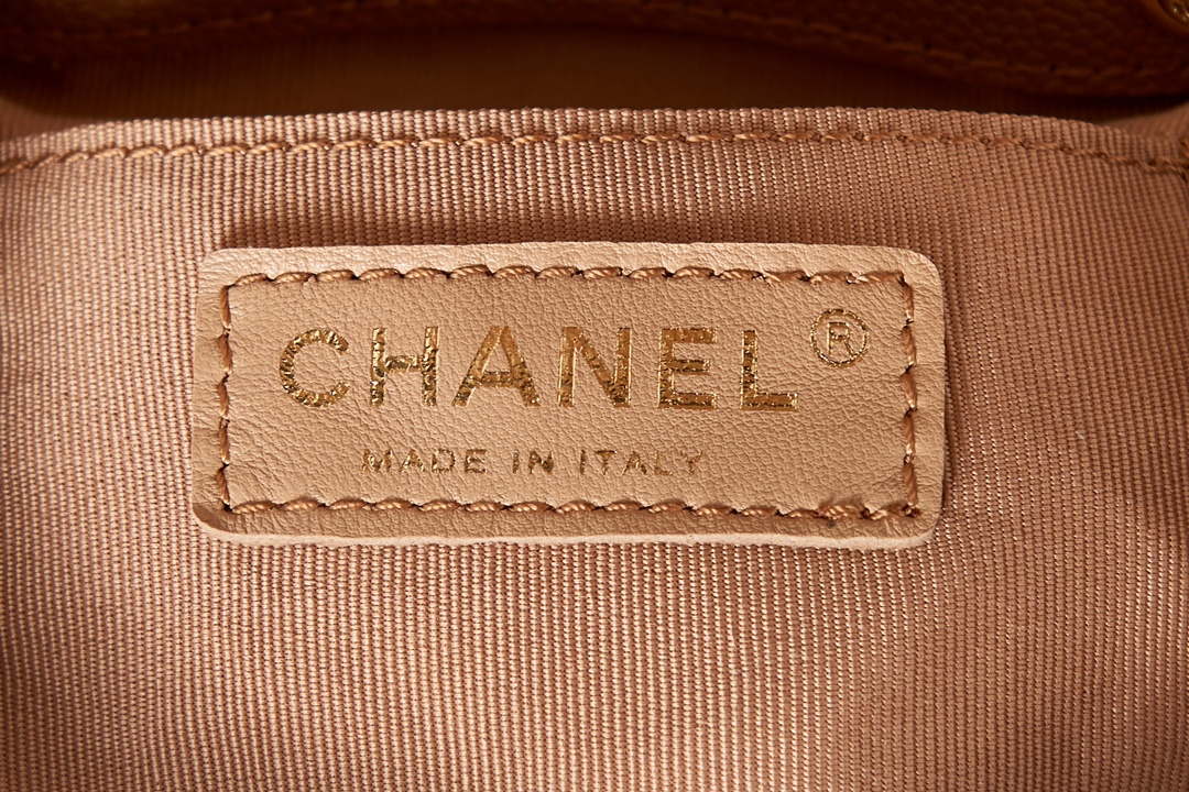Chanel AS3787 Small Backpack Grained Shiny Calfskin & Gold-Tone Metal Brown