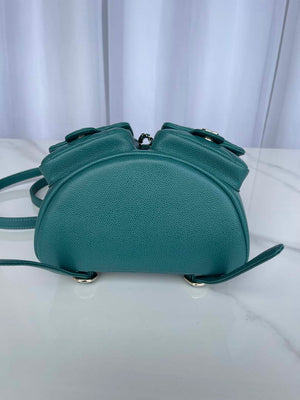 Chanel AS3787 Small Backpack Grained Shiny Calfskin & Gold-Tone Metal Green - Default Title - View 4