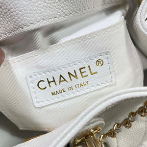 Chanel AS3787 Small Backpack Grained Shiny Calfskin & Gold-Tone Metal White - Default Title - View 8