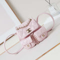 Chanel AS3787 Small Backpack Grained Shiny Calfskin & Gold-Tone Metal Light Pink - Default Title - View 1