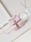 Chanel AS3787 Small Backpack Grained Shiny Calfskin & Gold-Tone Metal Light Pink