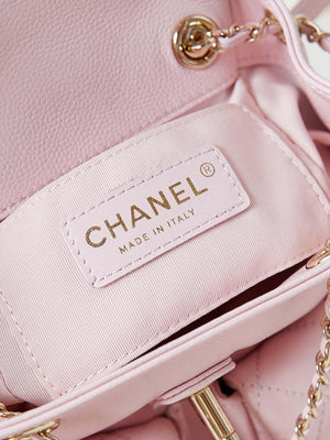 Chanel AS3787 Small Backpack Grained Shiny Calfskin & Gold-Tone Metal Light Pink - Default Title - View 8