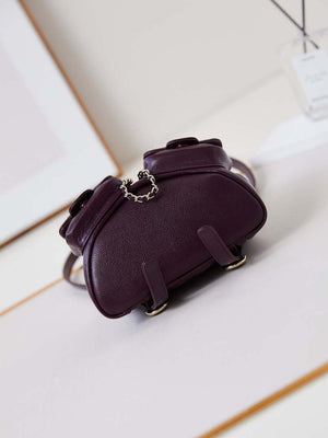 Chanel AS3787 Small Backpack Grained Shiny Calfskin & Gold-Tone Metal Wine Red - Default Title - View 7