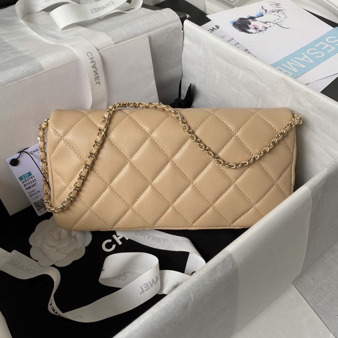 Chanel AS3791 Flap Bag Lambskin Apricot - Default Title - View 2