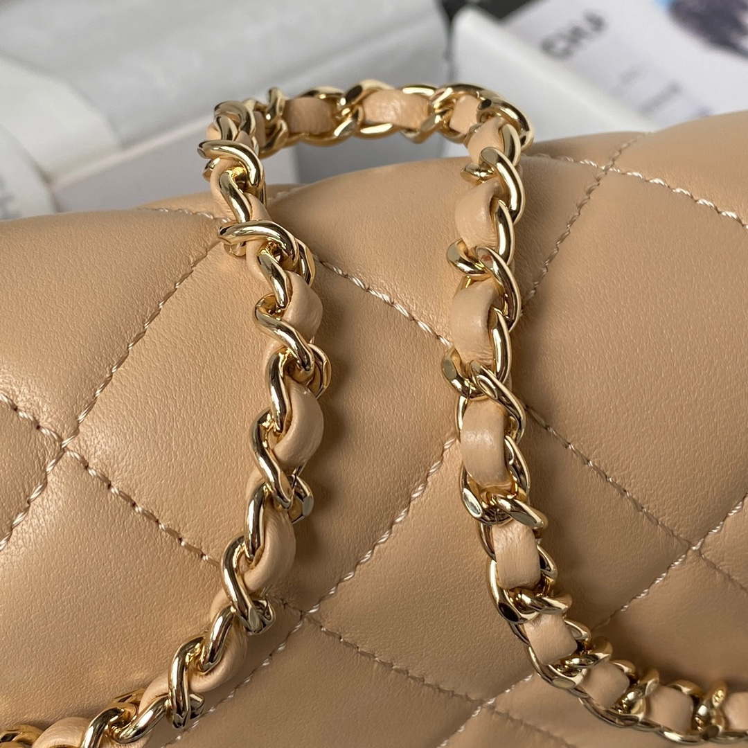 Chanel AS3791 Flap Bag Lambskin Apricot - Default Title - View 4