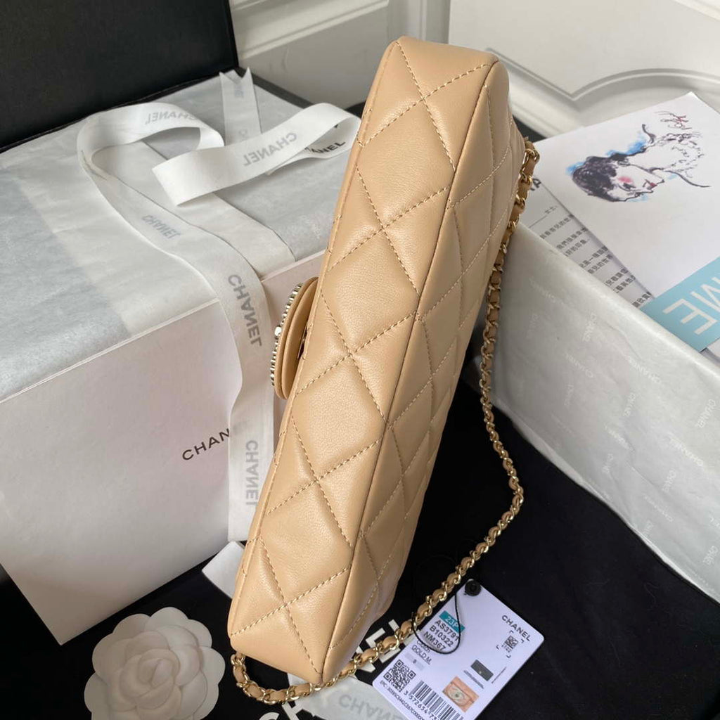 Chanel AS3791 Flap Bag Lambskin Apricot