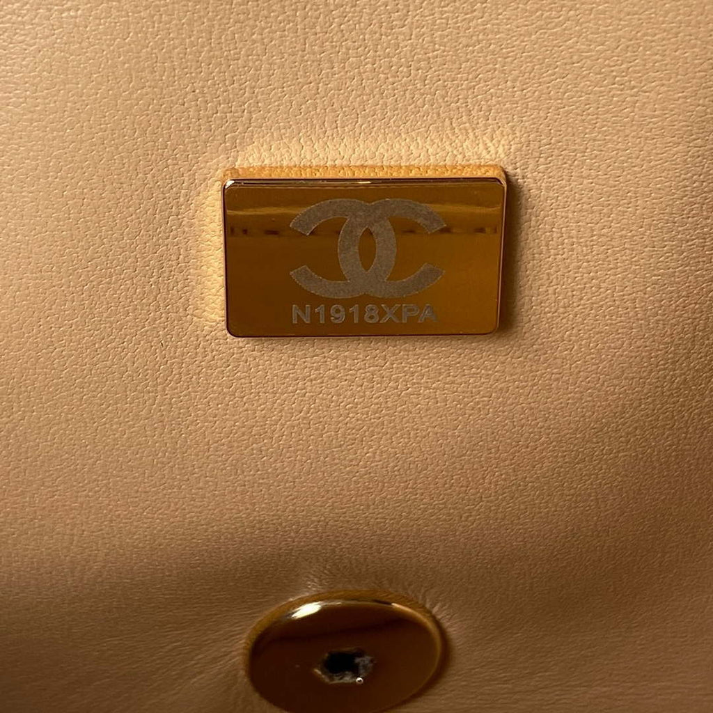 Chanel AS3791 Flap Bag Lambskin Apricot