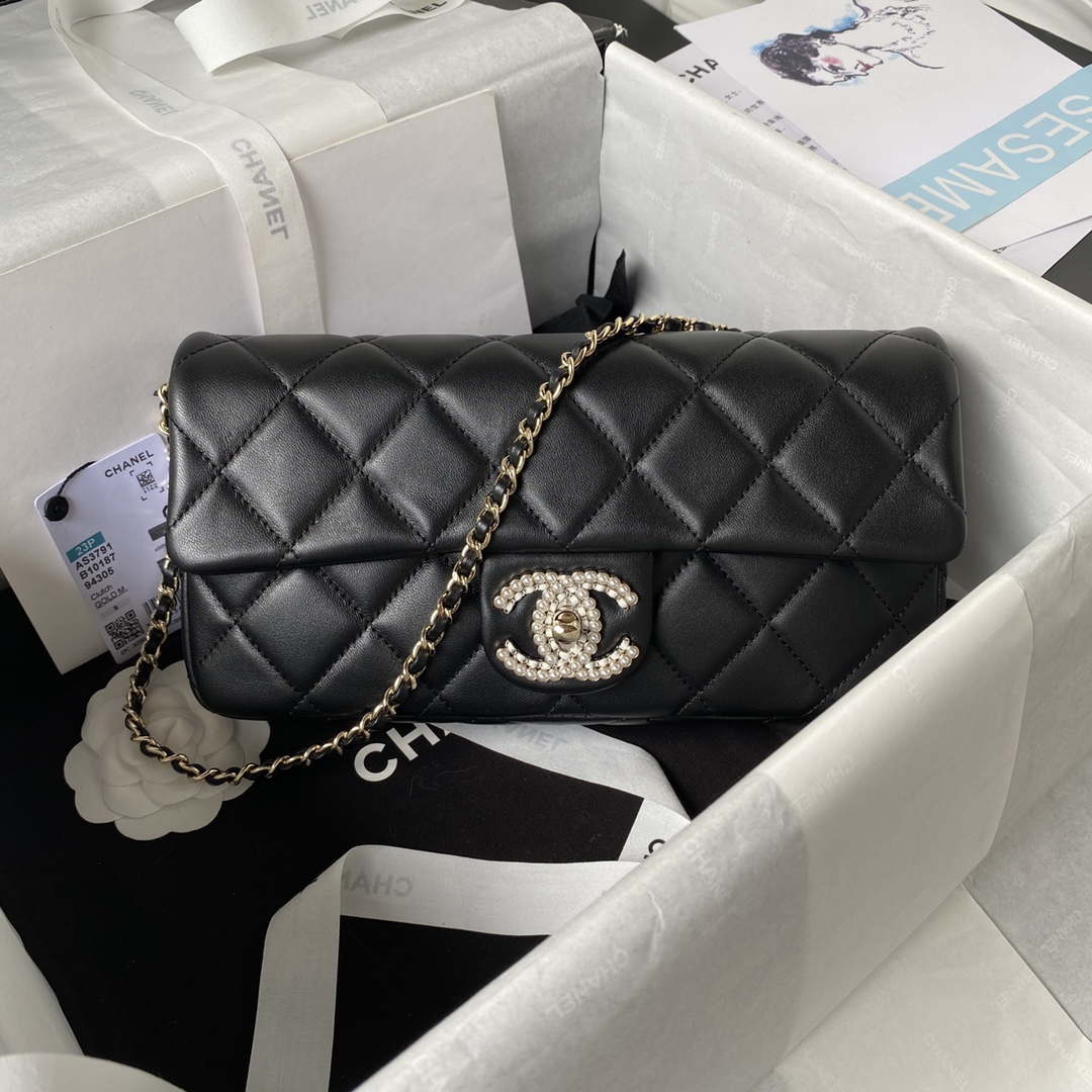 Chanel AS3791 Flap Bag Lambskin Black - Default Title - View 1