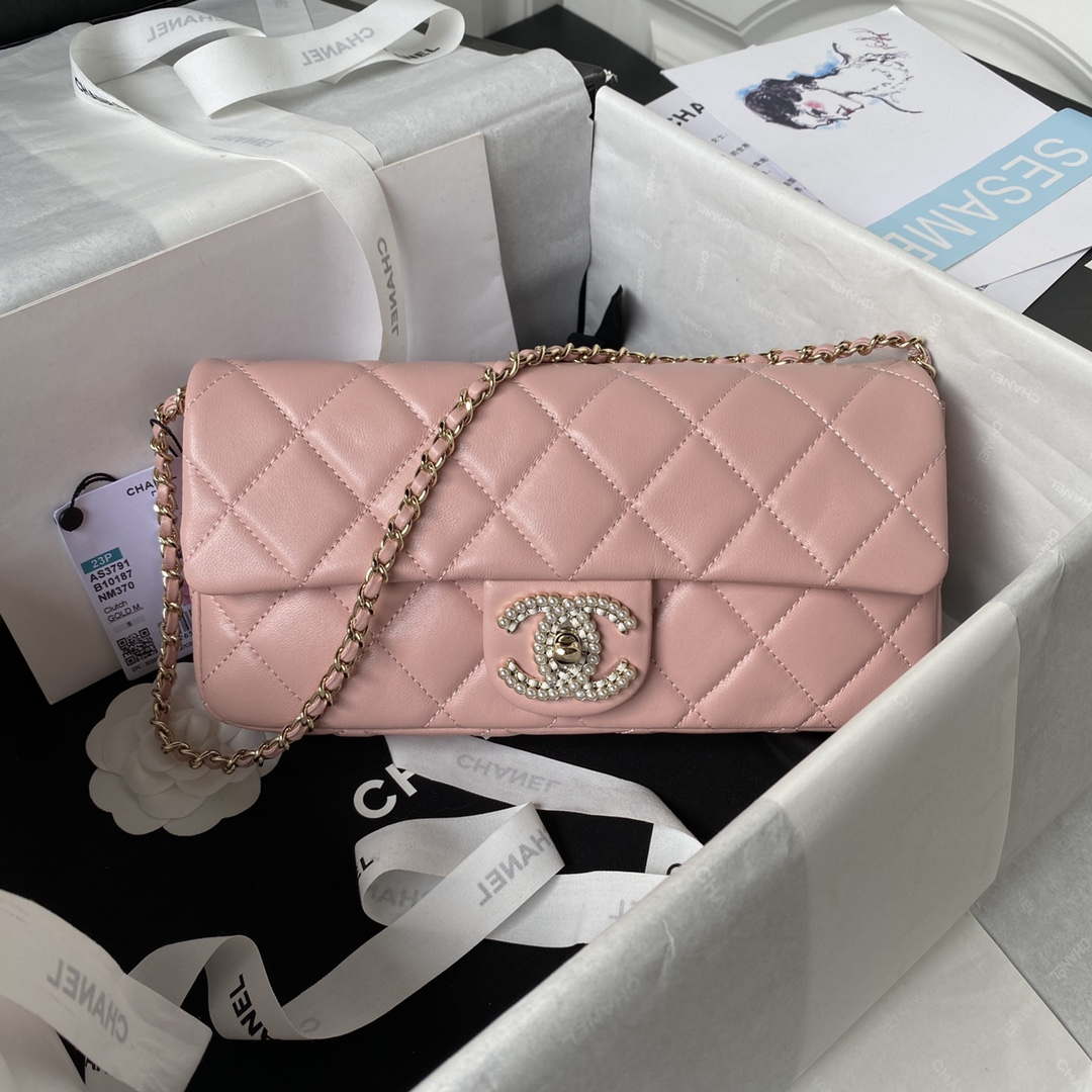 Chanel AS3791 Flap Bag Lambskin Pink - Default Title - View 1