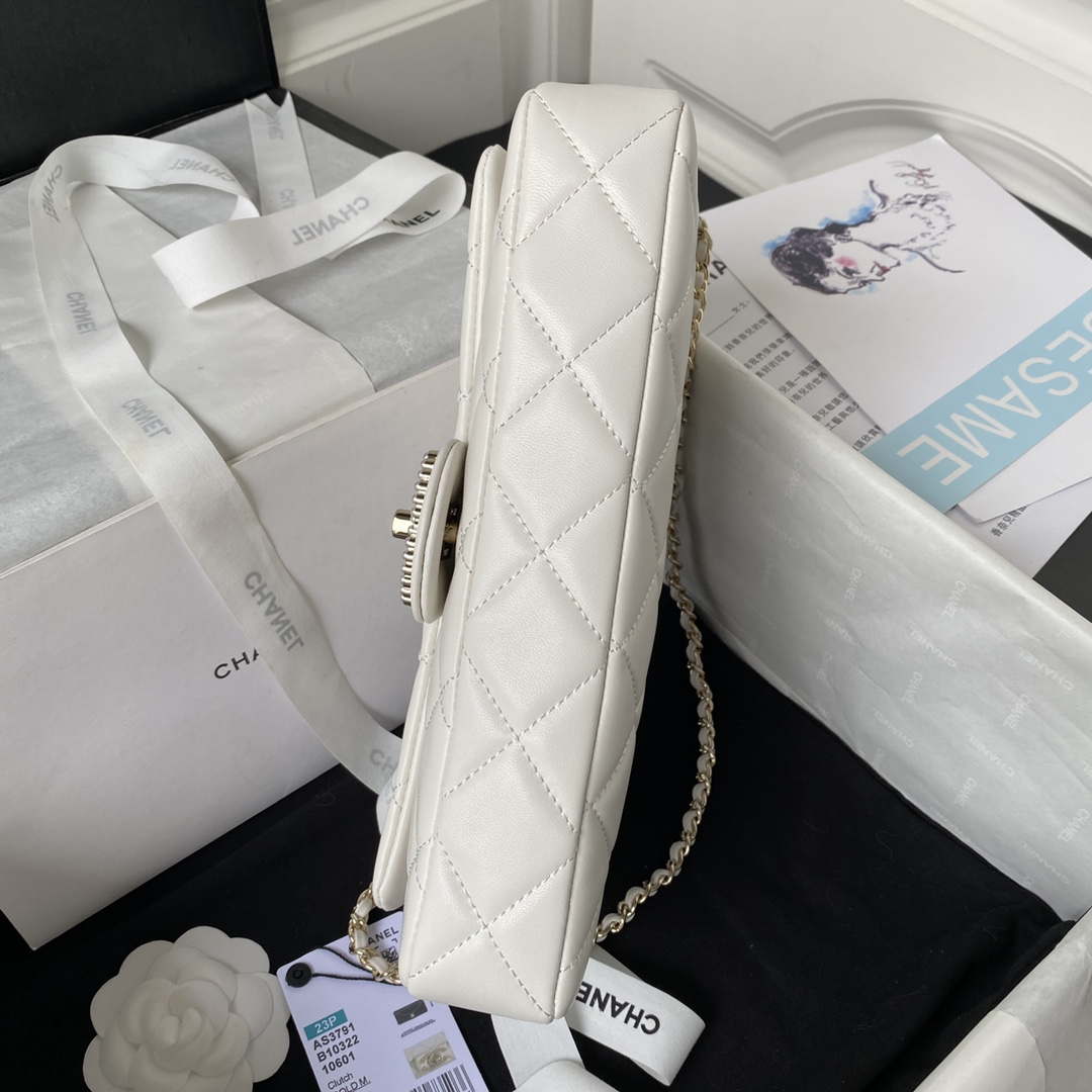 Chanel AS3791 Flap Bag Lambskin White - Default Title - View 5