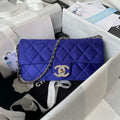 Chanel AS3791 Flap Bag Velvet and Lambskin Blue - Default Title - View 1