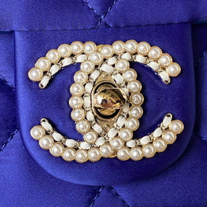 Chanel AS3791 Flap Bag Velvet and Lambskin Blue - Default Title - View 3