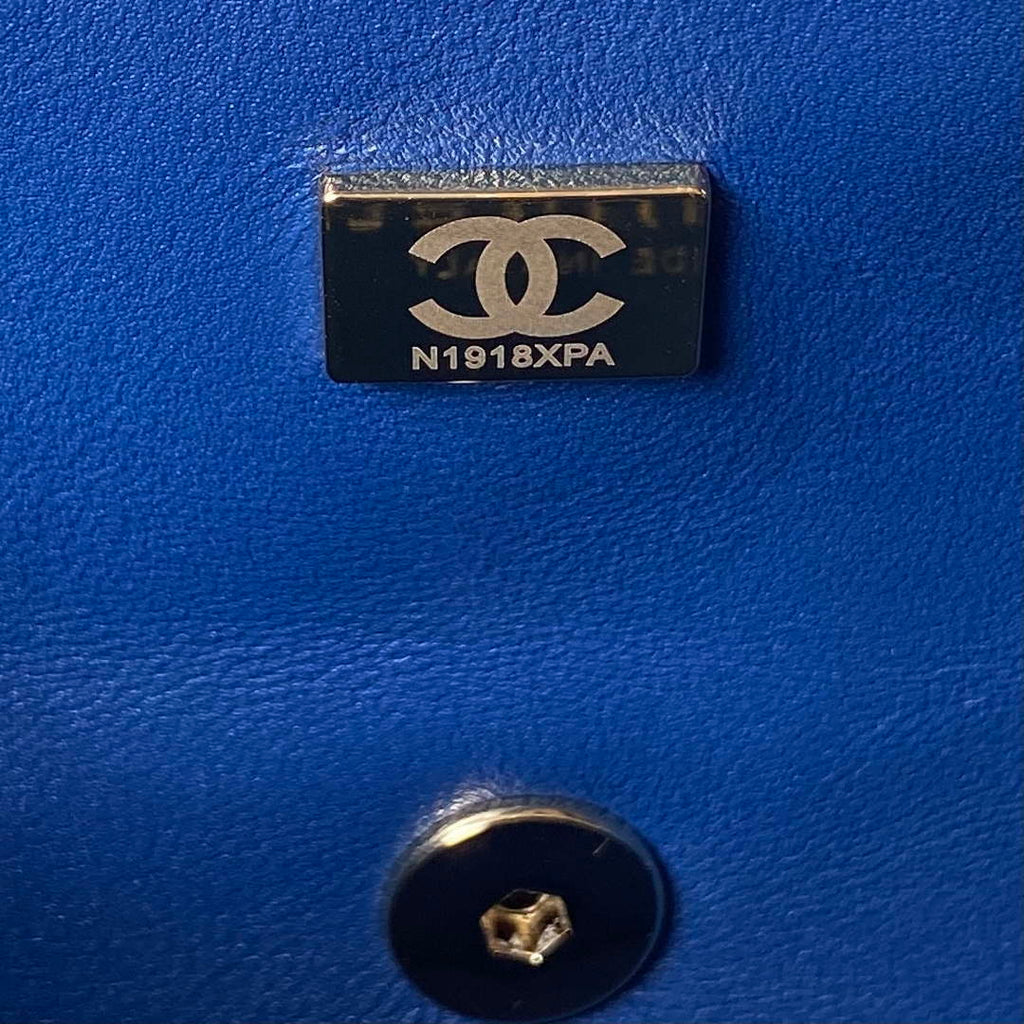 Chanel AS3791 Flap Bag Velvet and Lambskin Blue