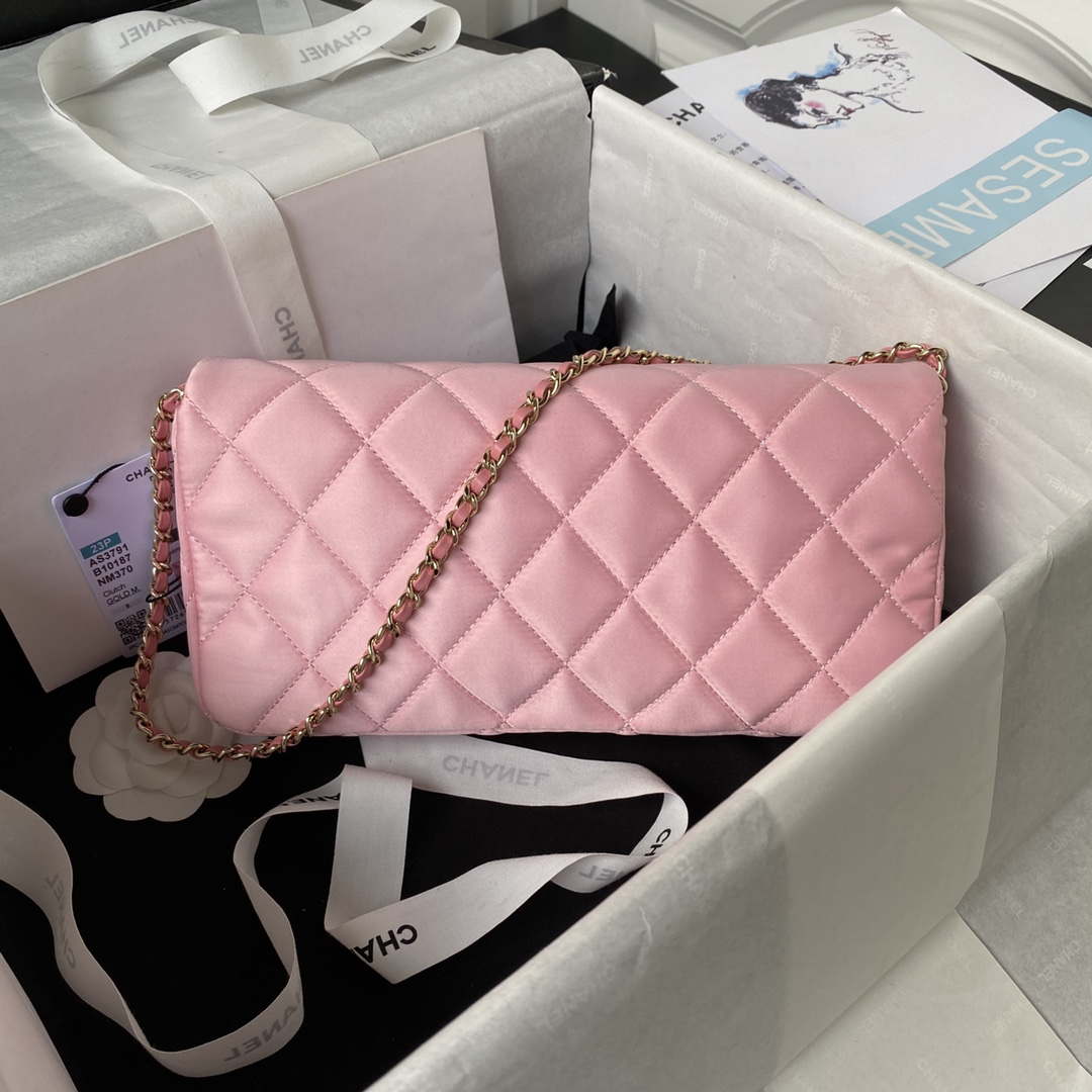 Chanel AS3791 Flap Bag Velvet and Lambskin Pink - Default Title - View 2