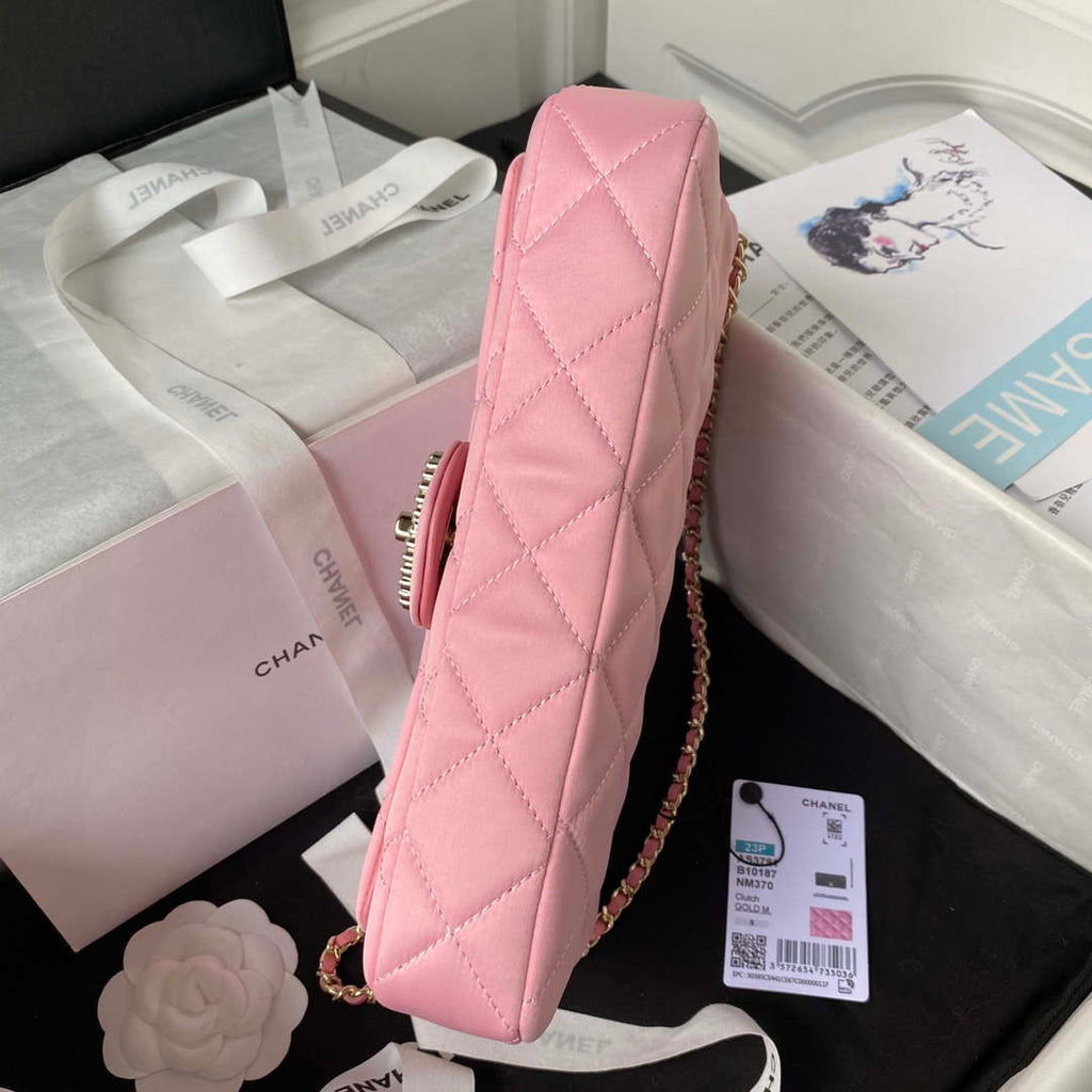 Chanel AS3791 Flap Bag Velvet and Lambskin Pink