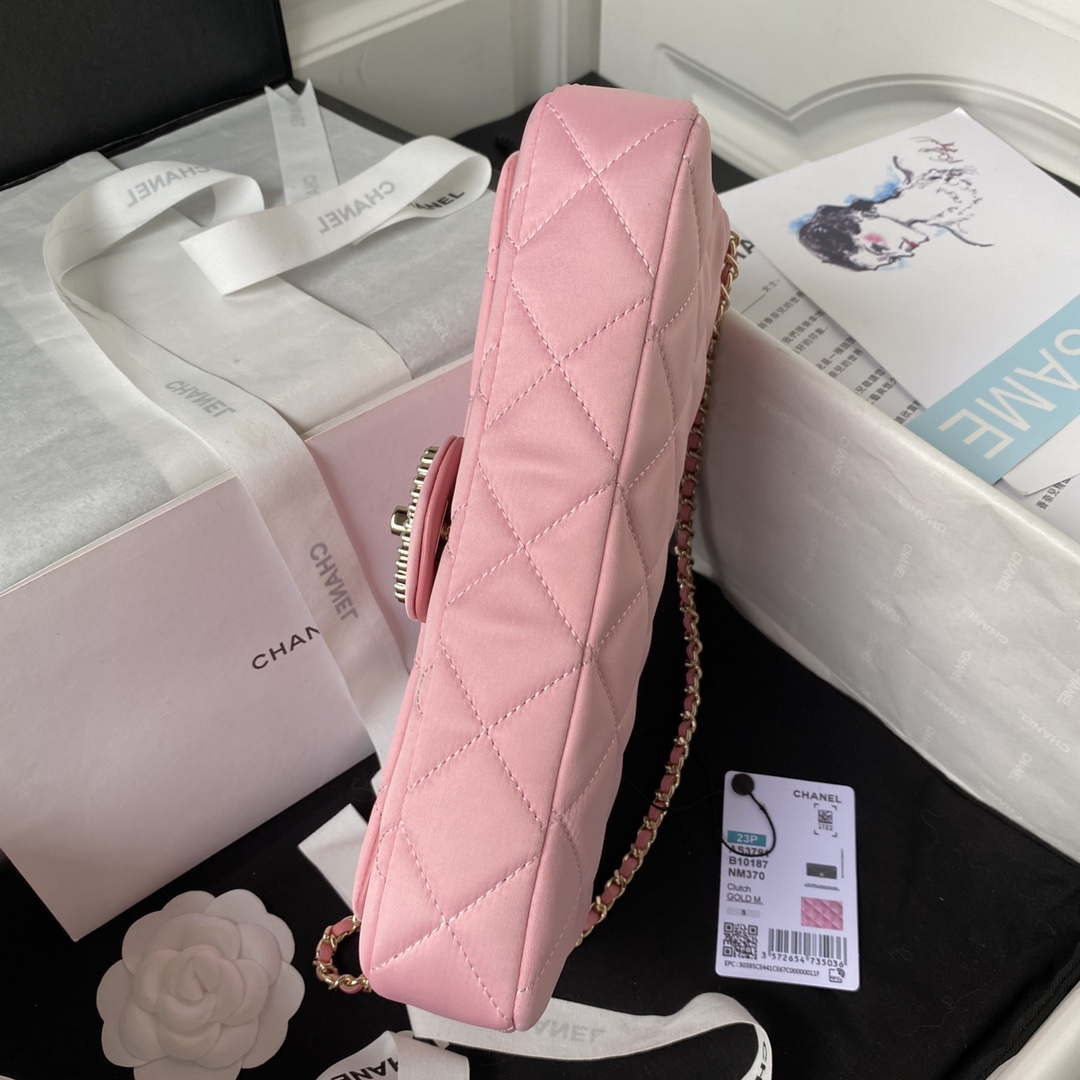 Chanel AS3791 Flap Bag Velvet and Lambskin Pink - Default Title - View 5