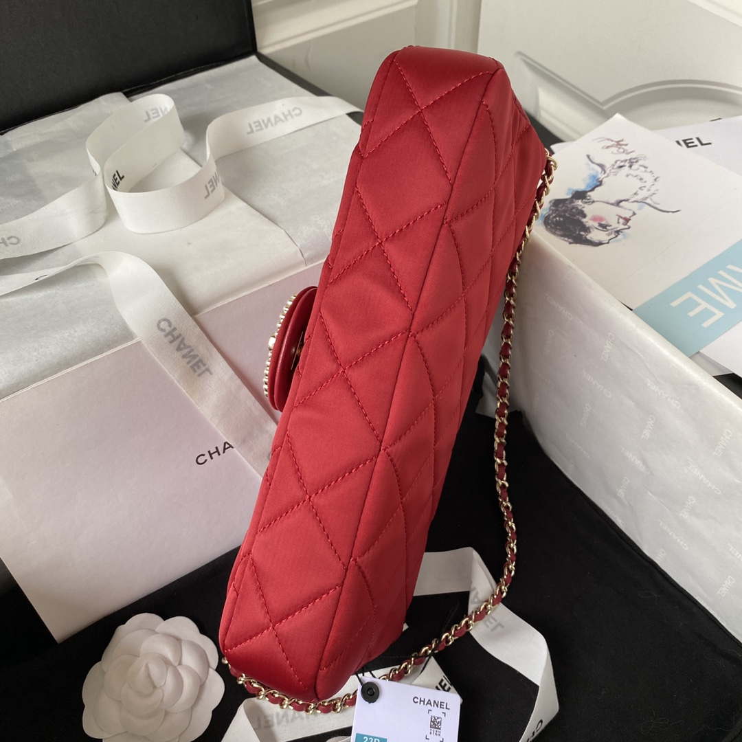 Chanel AS3791 Flap Bag Velvet and Lambskin Red