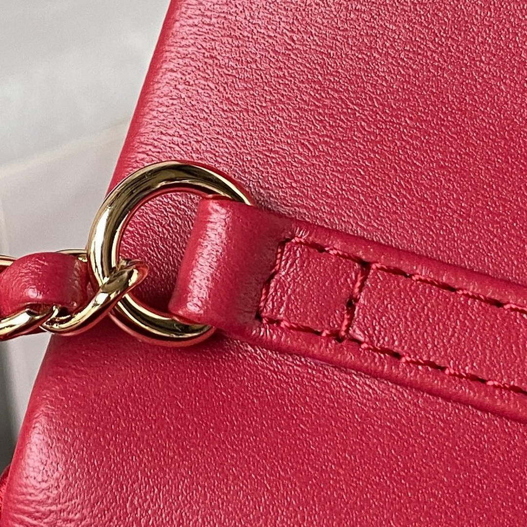 Chanel AS3791 Flap Bag Velvet and Lambskin Red