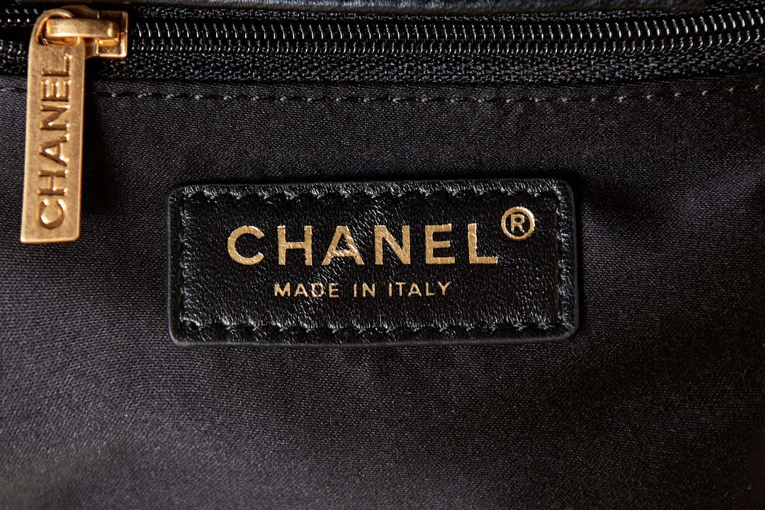 Chanel AS3793 Small Bucket Bag Lambskin Resin & Gold-Tone Metal Black - Default Title - View 9