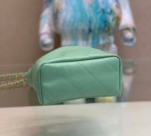 Chanel AS3793 Small Bucket Bag Lambskin Resin & Gold-Tone Metal Light Green - Default Title - View 4