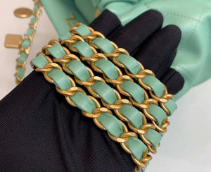 Chanel AS3793 Small Bucket Bag Lambskin Resin & Gold-Tone Metal Light Green - Default Title - View 9