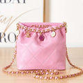 Chanel AS3793 Small Bucket Bag Lambskin Resin & Gold-Tone Metal Pink - Default Title - View 1