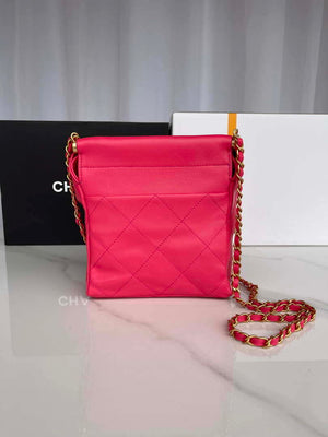 Chanel AS3793 Small Bucket Bag Lambskin Resin & Gold-Tone Metal Red - Default Title - View 3
