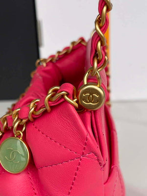 Chanel AS3793 Small Bucket Bag Lambskin Resin & Gold-Tone Metal Red - Default Title - View 7