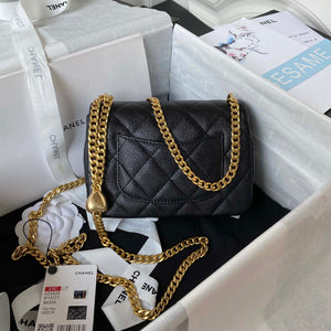 Chanel AS3828 Mini Flap Chain Bag Black Calfskin Gold - Default Title - View 2