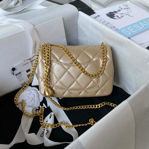 Chanel AS3828 Mini Flap Chain Bag Gold Lambskin Gold - Default Title - View 2