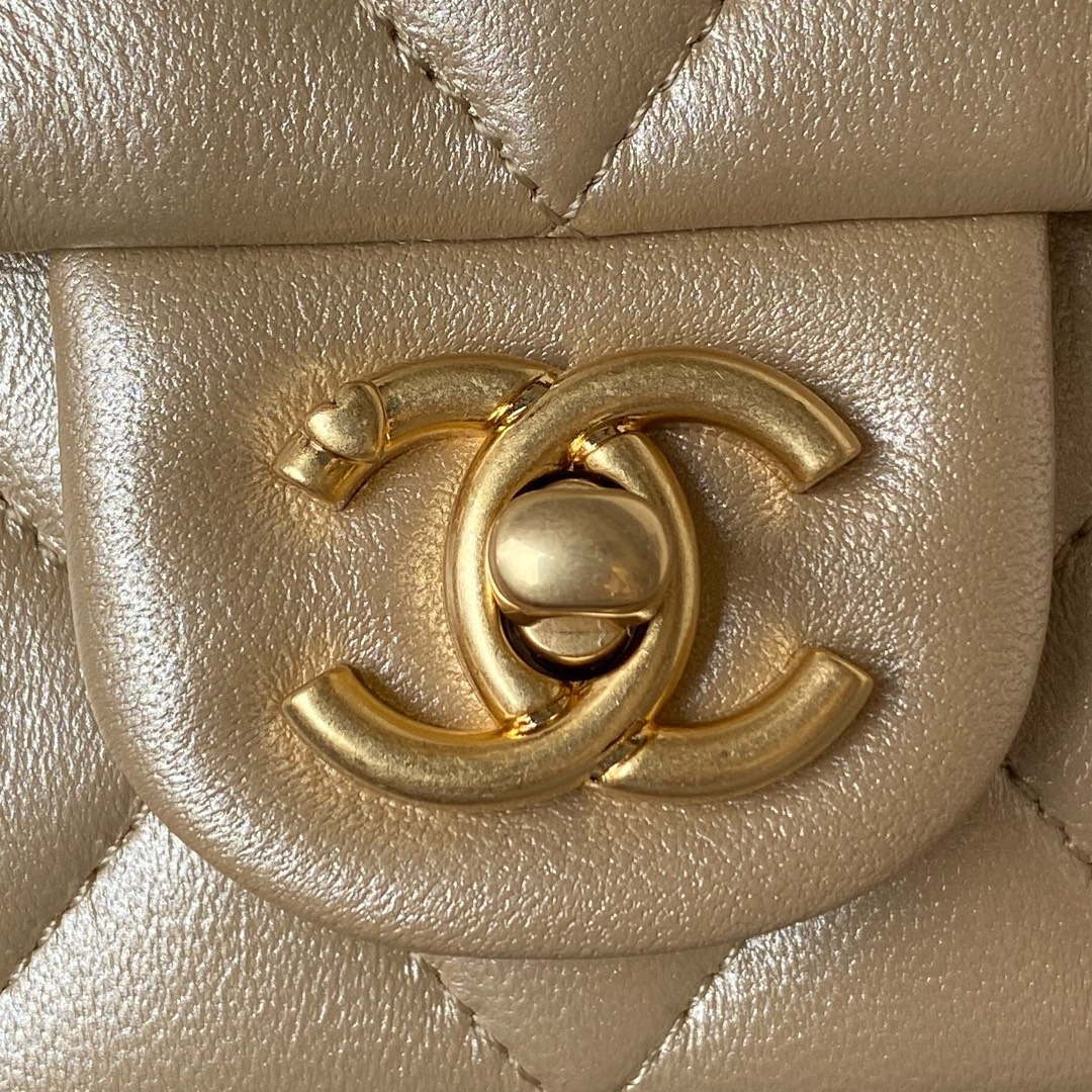 Chanel AS3828 Mini Flap Chain Bag Gold Lambskin Gold - Default Title - View 3