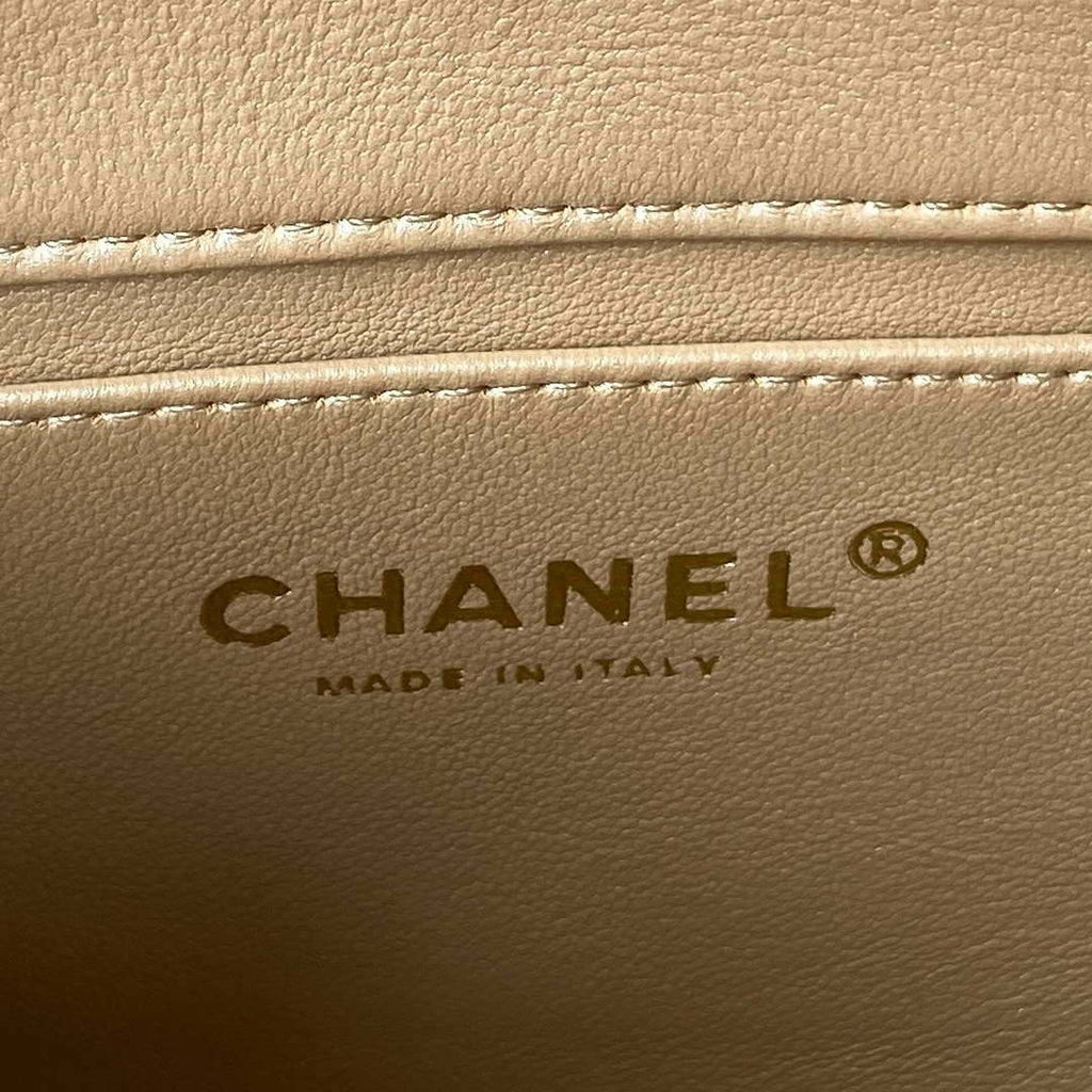 Chanel AS3828 Mini Flap Chain Bag Gold Lambskin Gold
