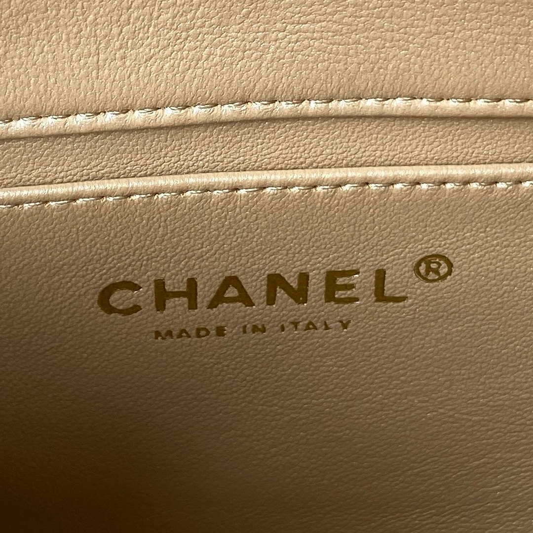 Chanel AS3828 Mini Flap Chain Bag Gold Lambskin Gold