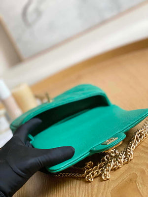Chanel AS3828 Mini Flap Chain Bag Green Calfskin Gold - Default Title - View 9