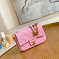 Chanel AS3828 Mini Flap Chain Bag Pink Calfskin Gold - Default Title - View 1