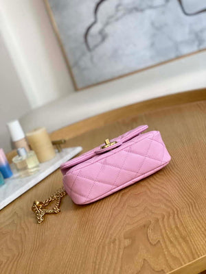 Chanel AS3828 Mini Flap Chain Bag Pink Calfskin Gold - Default Title - View 5