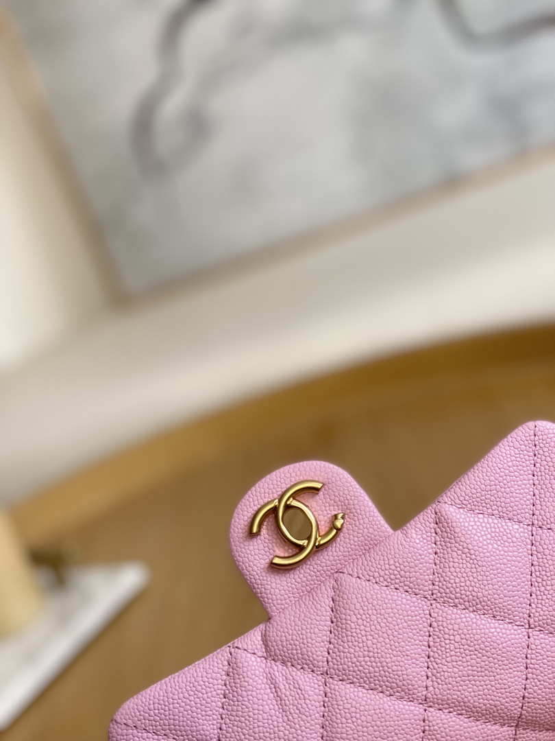 Chanel AS3828 Mini Flap Chain Bag Pink Calfskin Gold - Default Title - View 6