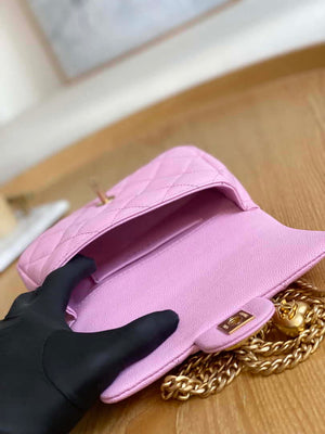 Chanel AS3828 Mini Flap Chain Bag Pink Calfskin Gold - Default Title - View 8