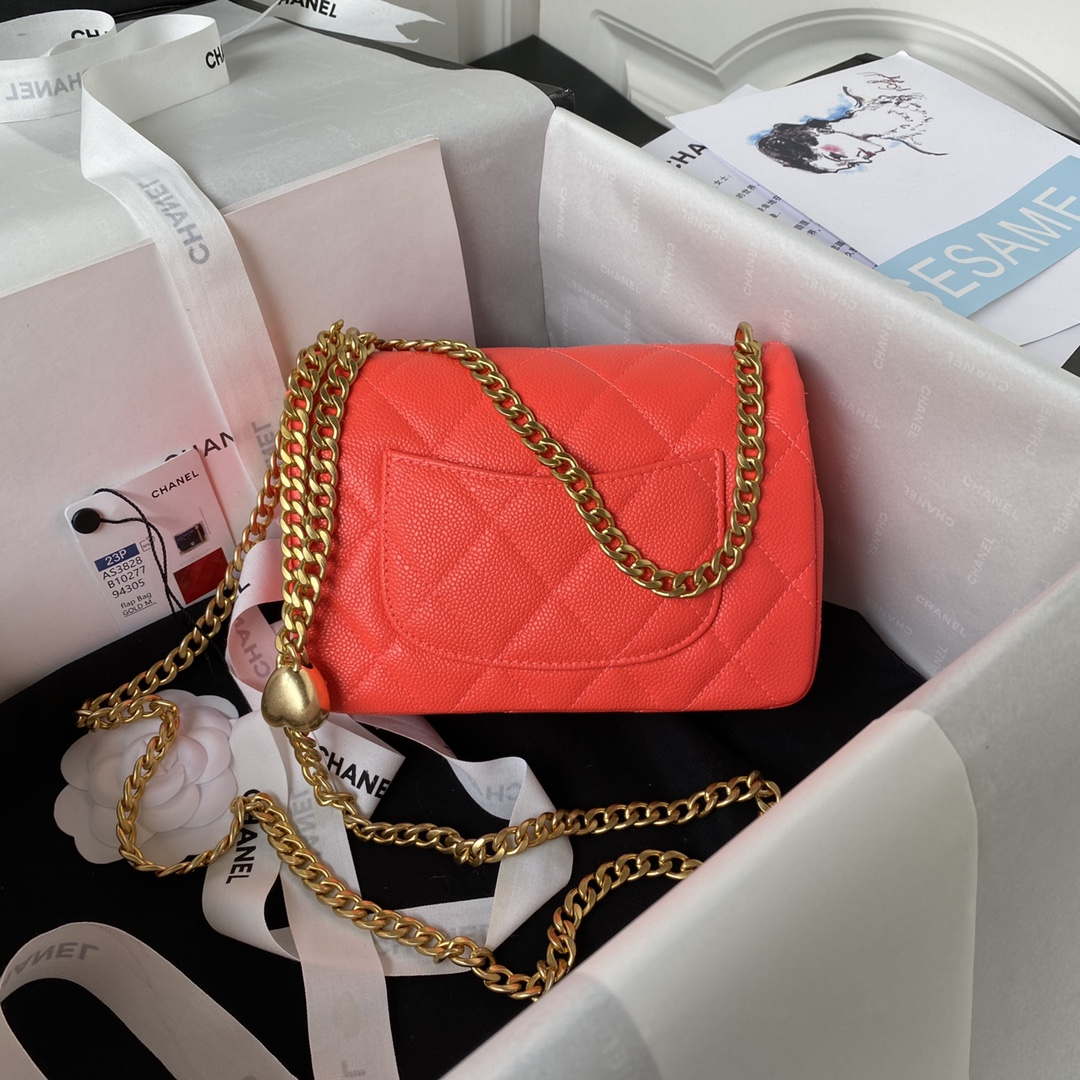 Chanel AS3828 Mini Flap Chain Bag Red Calfskin Gold - Default Title - View 2