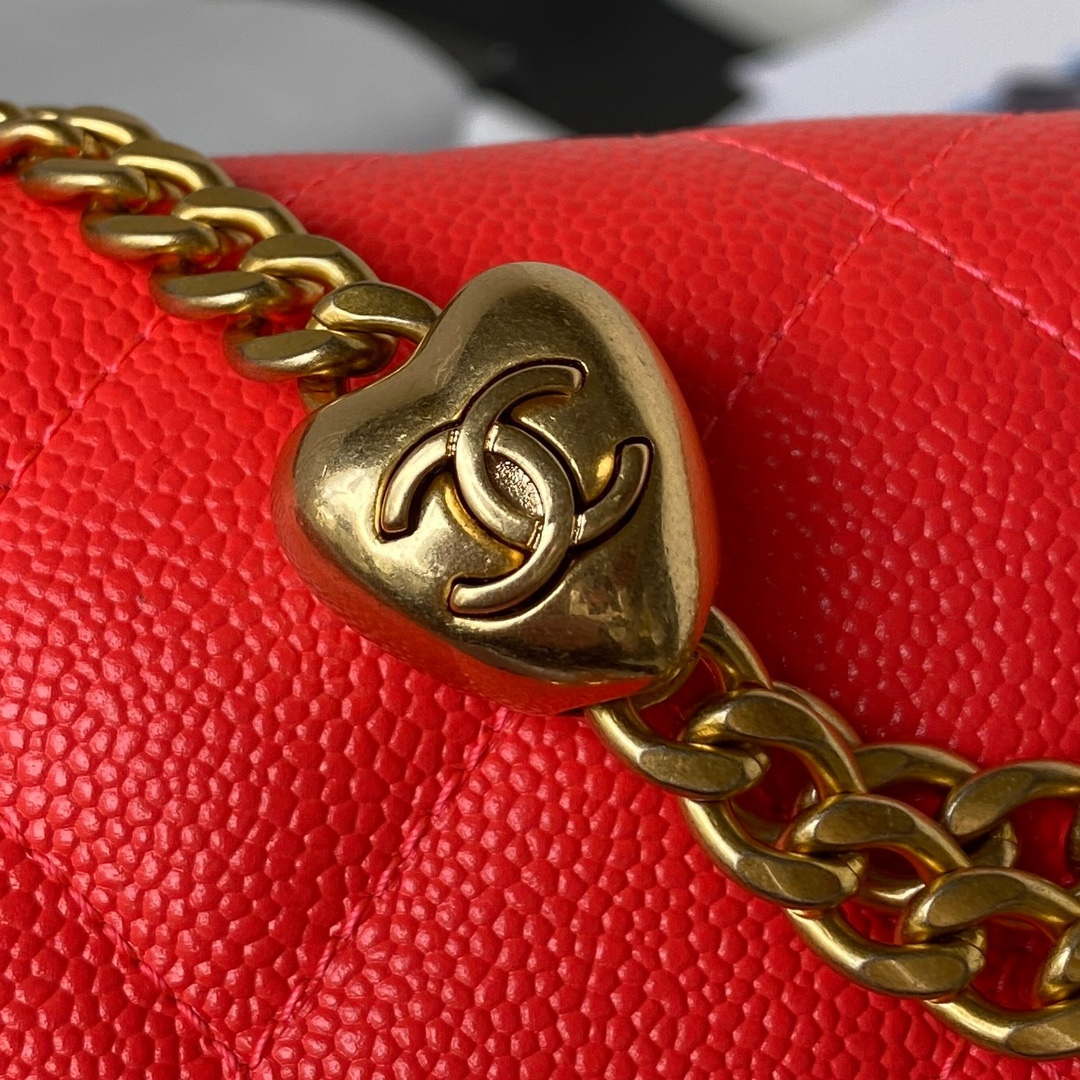 Chanel AS3828 Mini Flap Chain Bag Red Calfskin Gold - Default Title - View 4