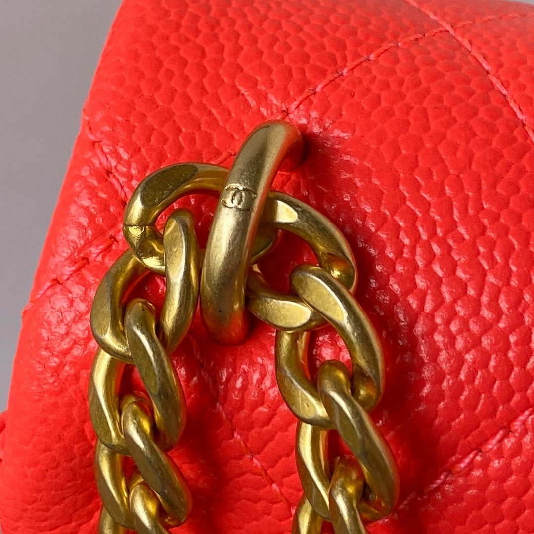 Chanel AS3828 Mini Flap Chain Bag Red Calfskin Gold - Default Title - View 5